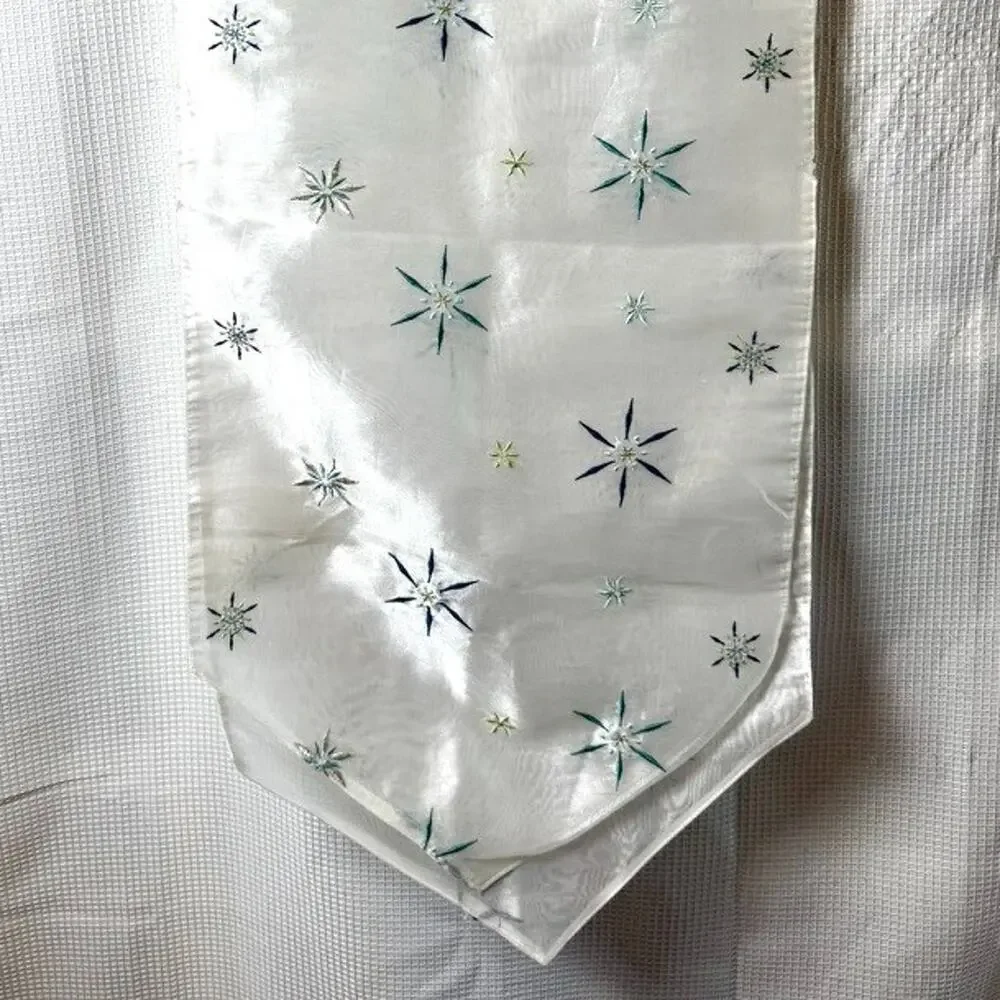 Sheer Table Runner Target Winter Solstice Holiday Metallic Stars 70x16